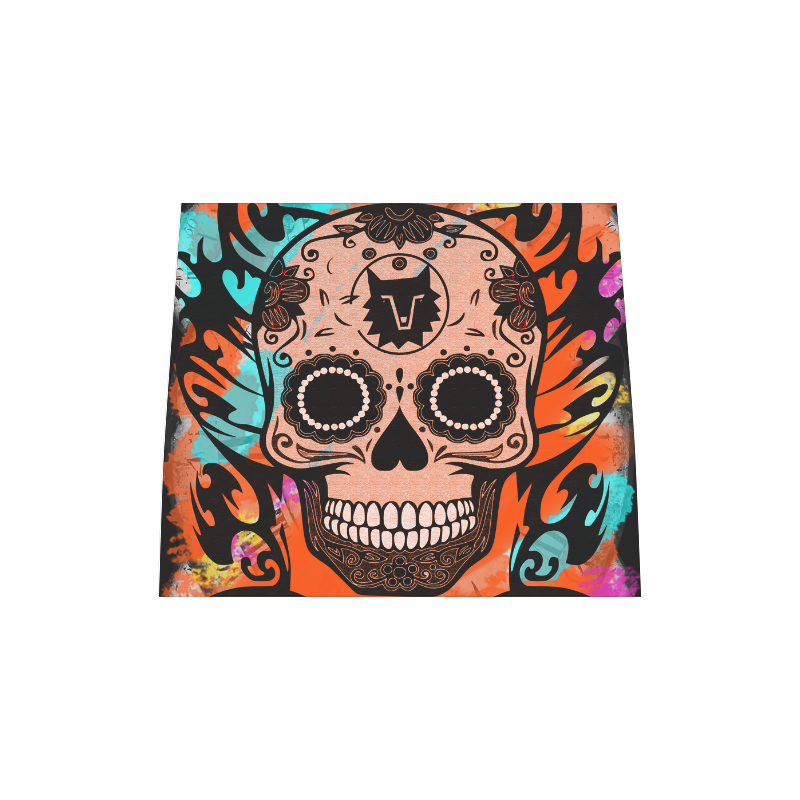 SKULL TRIBAL CULT ORANGE Boston Handbag (Model 1621)