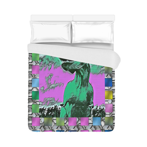 DINO SQUARE ABSTRACT V Duvet Cover 86"x70" ( All-over-print)