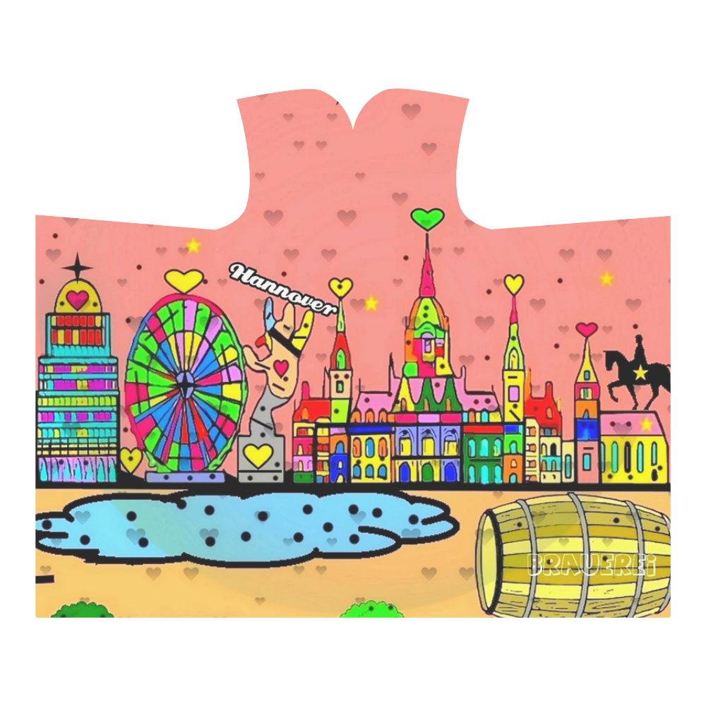 Hannover Popart by Nico Bielow Hooded Blanket 60''x50''