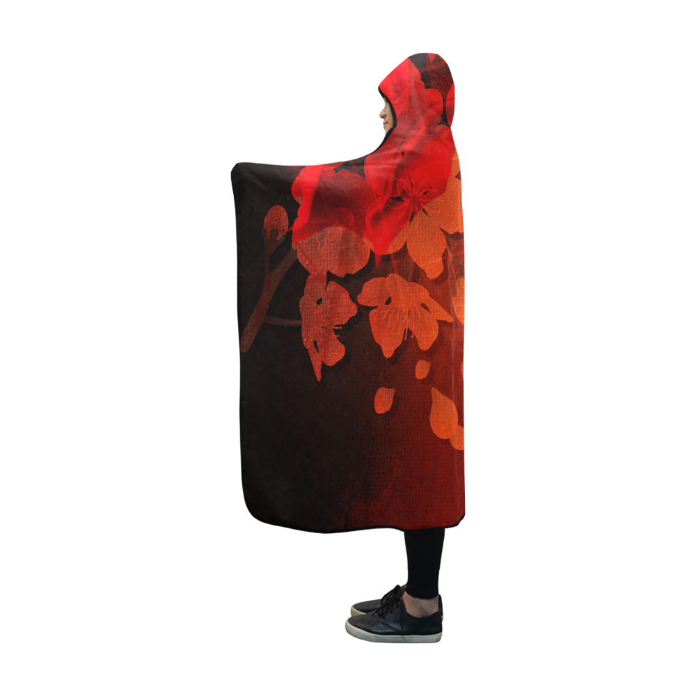 cherry blossom Hooded Blanket 60''x50''