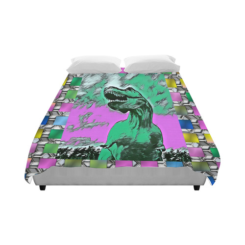 DINO SQUARE ABSTRACT V Duvet Cover 86"x70" ( All-over-print)