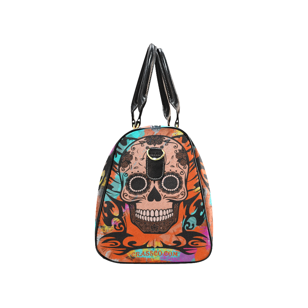 SKULL TRIBAL CULT ORANGE New Waterproof Travel Bag/Small (Model 1639)