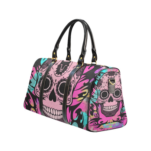 SKULL TRIBAL CULT PINK New Waterproof Travel Bag/Small (Model 1639)