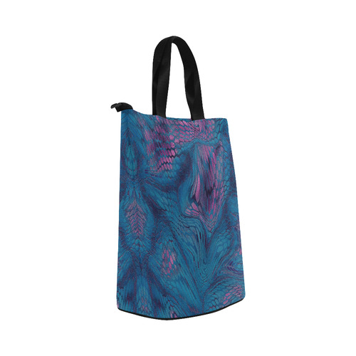 crazy midnight blue - purple snake scales animal skin design camouflage Nylon Lunch Tote Bag (Model 1670)