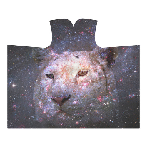 Tiger and Galaxy Hooded Blanket 60''x50''