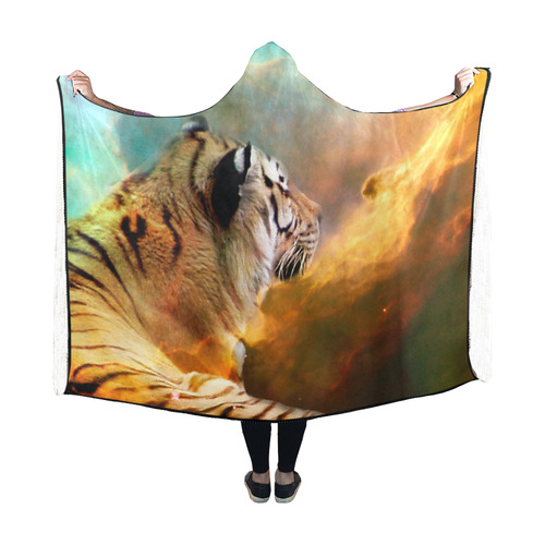 Tiger and Nebula Hooded Blanket 60''x50''
