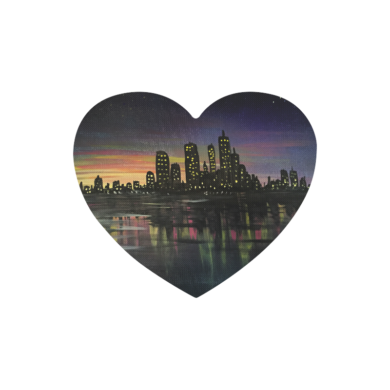 City Lights Heart-shaped Mousepad