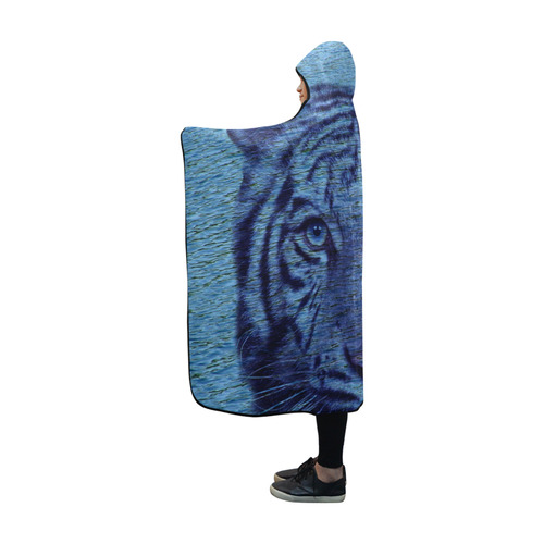 Tiger and Water Hooded Blanket 60''x50''