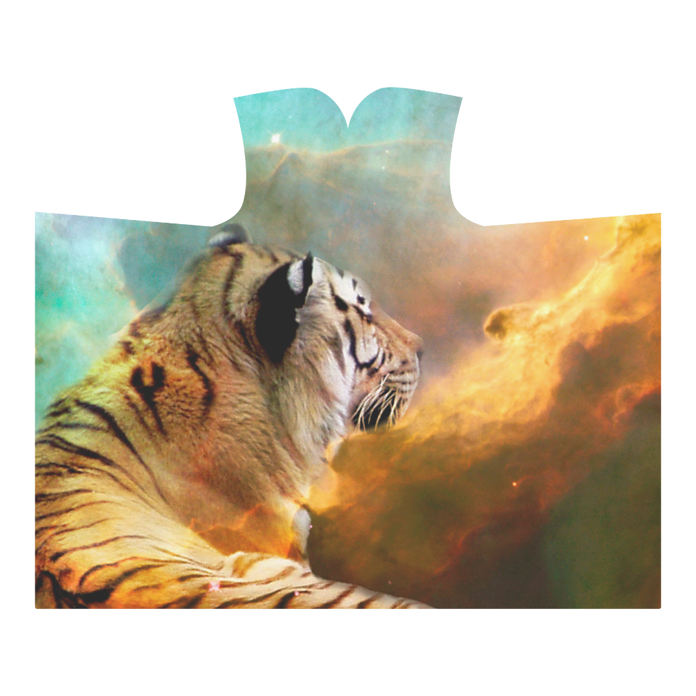 Tiger and Nebula Hooded Blanket 60''x50''