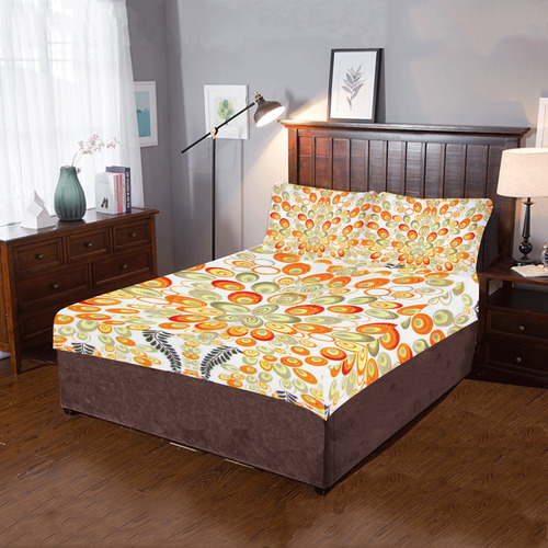 Abstract peacock pattern 3-Piece Bedding Set