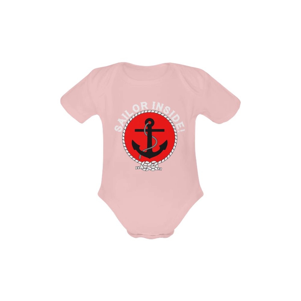 Sailor Inside Badge Watersports Sailing Yachting Ship Yacht Boat Owner Anchor Baby Powder Organic Short Sleeve One Piece (Model T28)