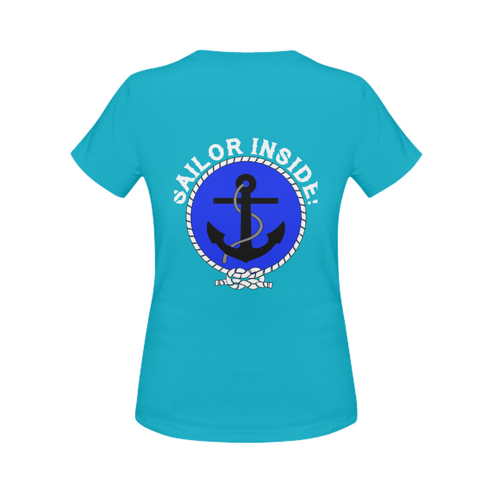 Sailor Inside Badge Watersports Sailing Boat Yacht Anchor Women's Classic T-Shirt (Model T17）
