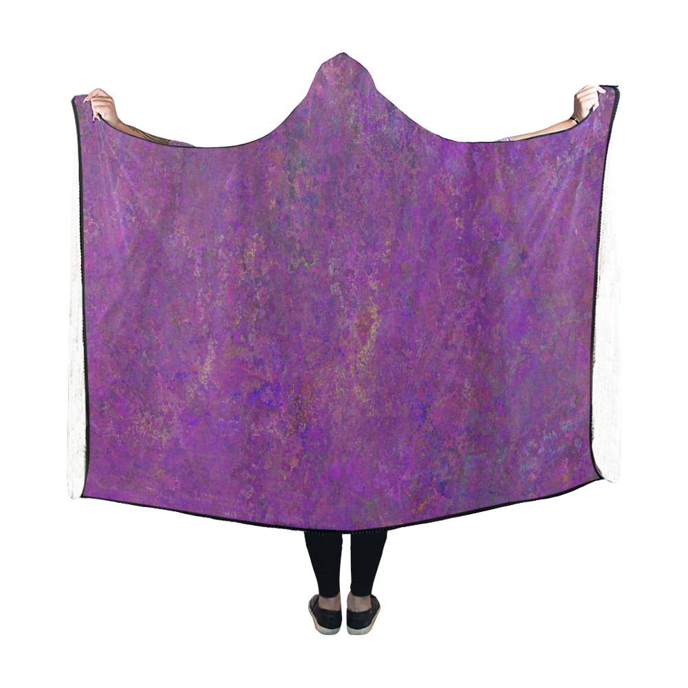 Purple Abstract Hooded Blanket 60''x50''