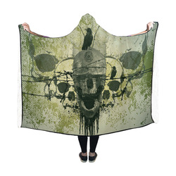 Creepy skull Hooded Blanket 60''x50''
