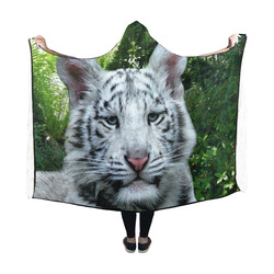 White Tiger Hooded Blanket 60''x50''