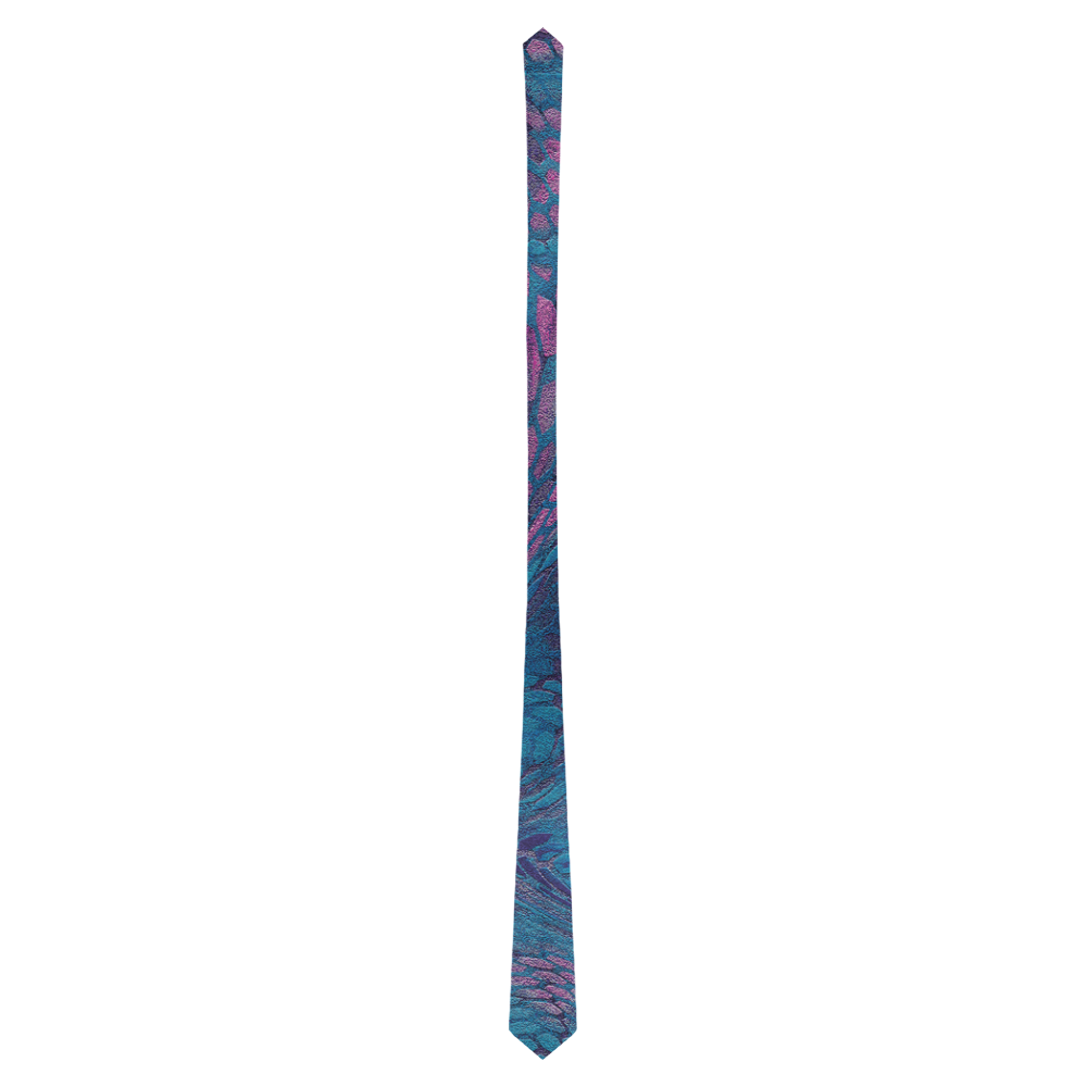 crazy midnight blue - purple snake scales animal skin design camouflage Classic Necktie (Two Sides)
