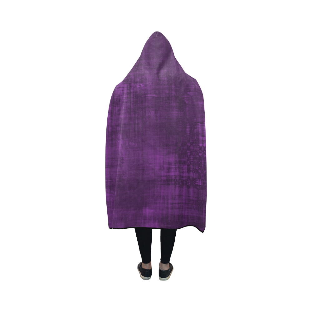 Purple Grunge Hooded Blanket 50''x40''