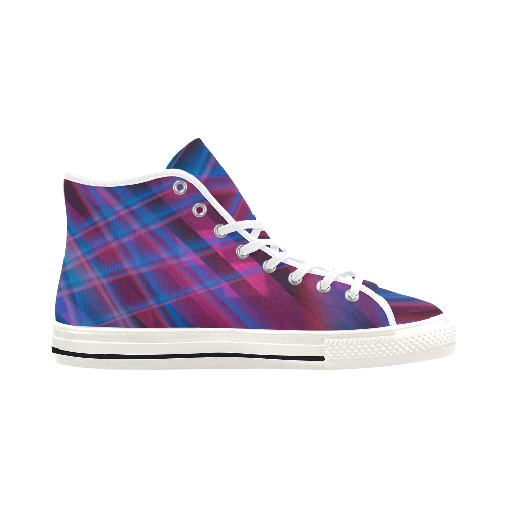 Bold and  Bright Lines High Top Shoes Vancouver H Women's Canvas Shoes (1013-1)