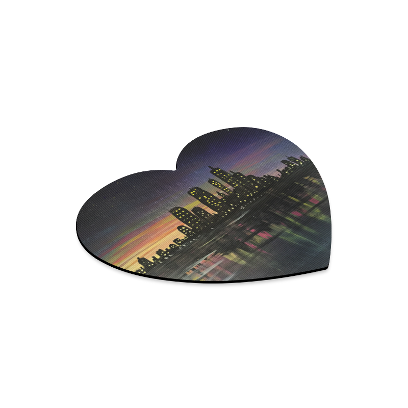 City Lights Heart-shaped Mousepad