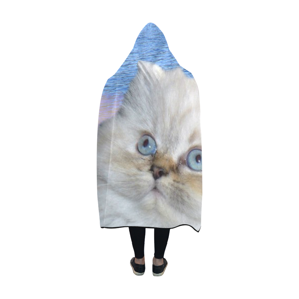 Cat and Water Hooded Blanket 60''x50''