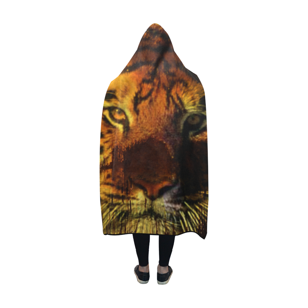 Tiger Face Hooded Blanket 60''x50''