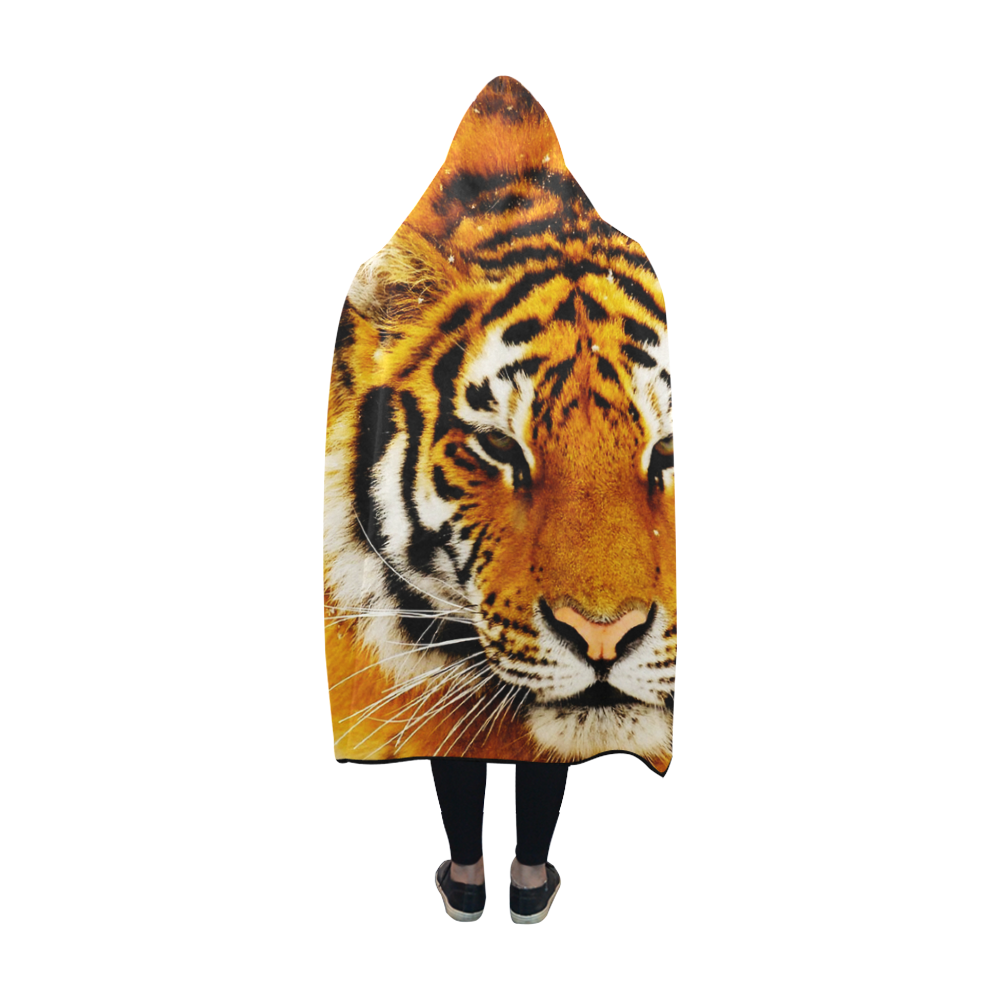Siberian Tiger Hooded Blanket 60''x50''