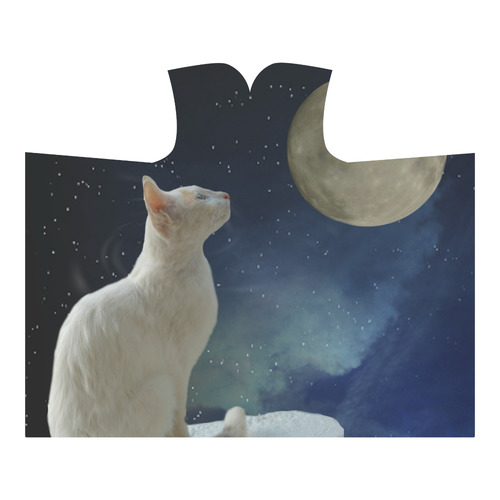 Cat and Moon Hooded Blanket 60''x50''