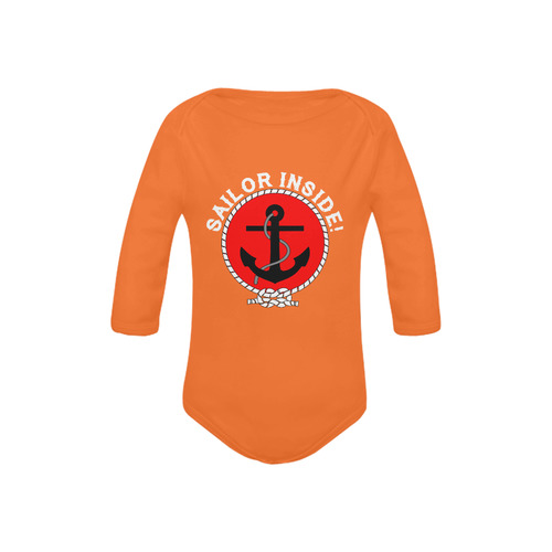Sailor Inside Badge Watersports Sailing Yachting Ship Yacht Boat Owner Anchor Baby Powder Organic Long Sleeve One Piece (Model T27)