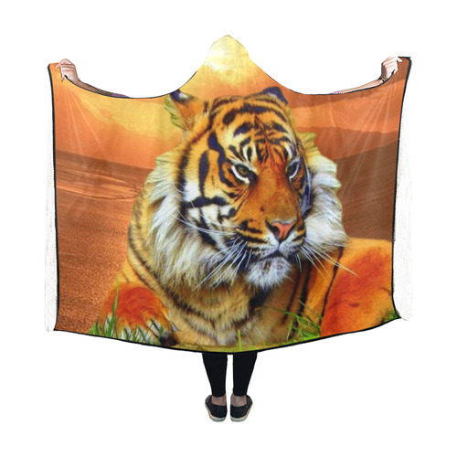 Sumatran Tiger Hooded Blanket 60''x50''