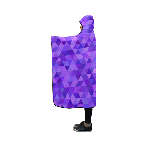Purple Triangles Hooded Blanket 50''x40''