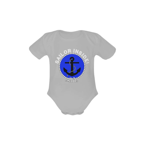 Sailor Inside Badge Watersports Sailing Yachting Ship Yacht Boat Owner Anchor Baby Powder Organic Short Sleeve One Piece (Model T28)