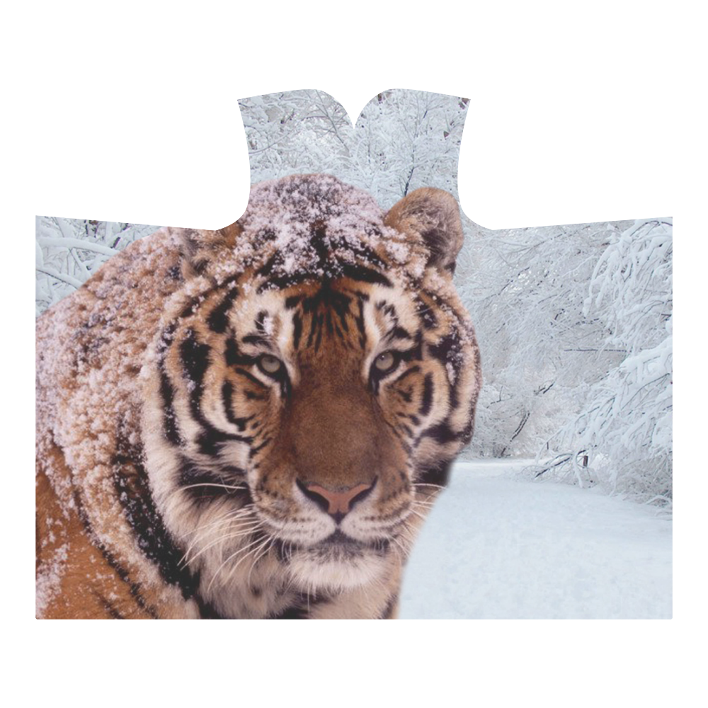 Tiger and Snow Hooded Blanket 60''x50''