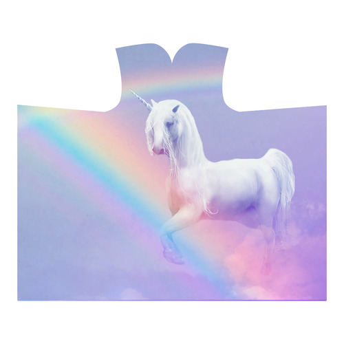 Unicorn and Rainbow Hooded Blanket 60''x50''