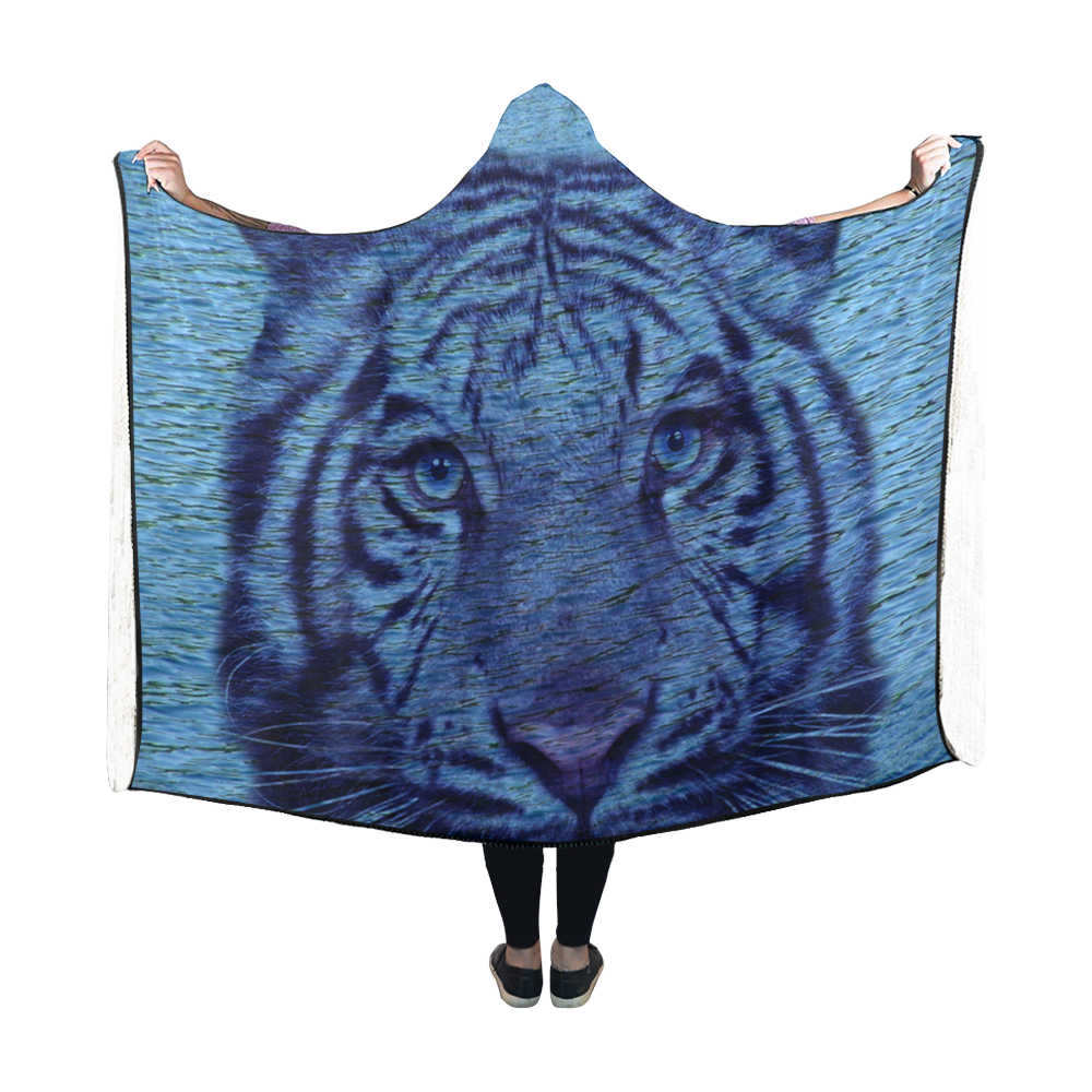 Tiger and Water Hooded Blanket 60''x50''