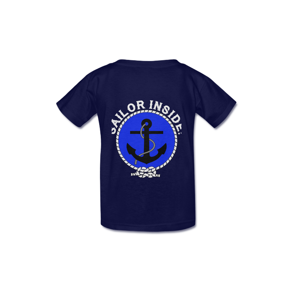 Sailor Inside Badge Watersports Sailing Yachting Ship Yacht Boat Owner Anchor Kid's  Classic T-shirt (Model T22)
