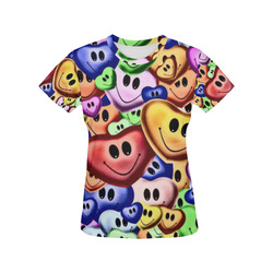 Funny smiling hearts A by JamColors All Over Print T-Shirt for Women (USA Size) (Model T40)