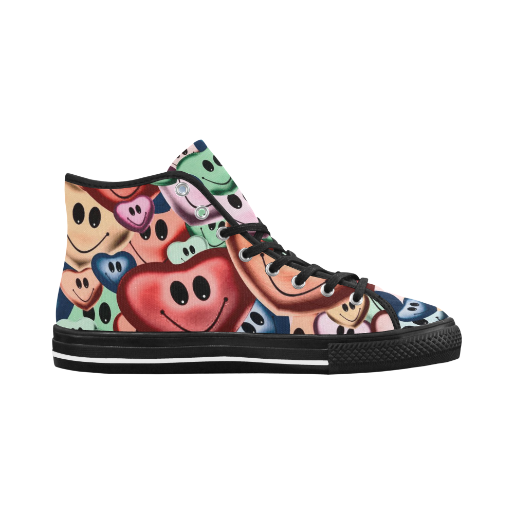 Funny smiling hearts B by JamColors Vancouver H Women's Canvas Shoes (1013-1)