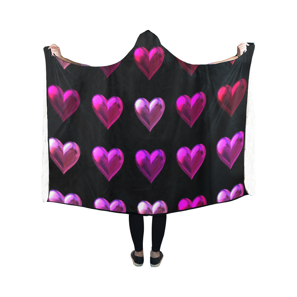shiny hearts 10 Hooded Blanket 50''x40''