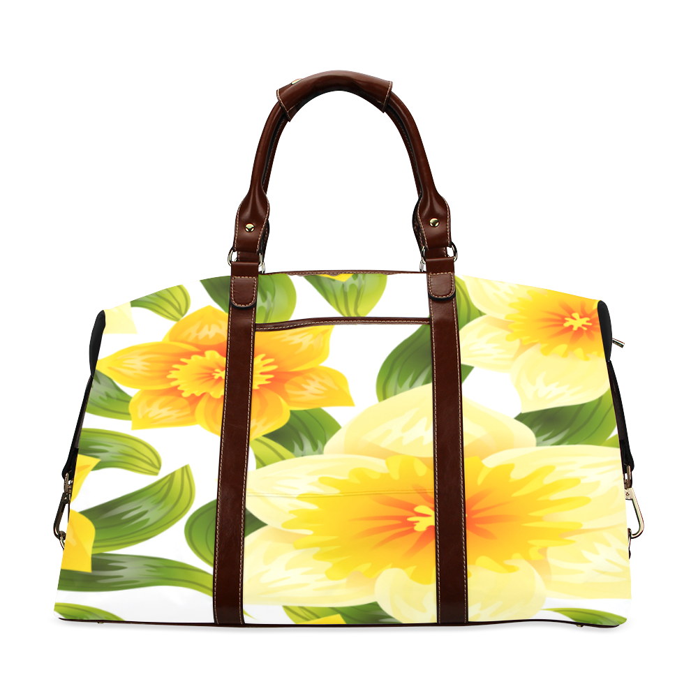 Yellow Narcissus Flower Travel Bag Classic Travel Bag (Model 1643) Remake