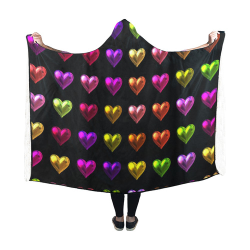 shiny hearts 1 Hooded Blanket 60''x50''