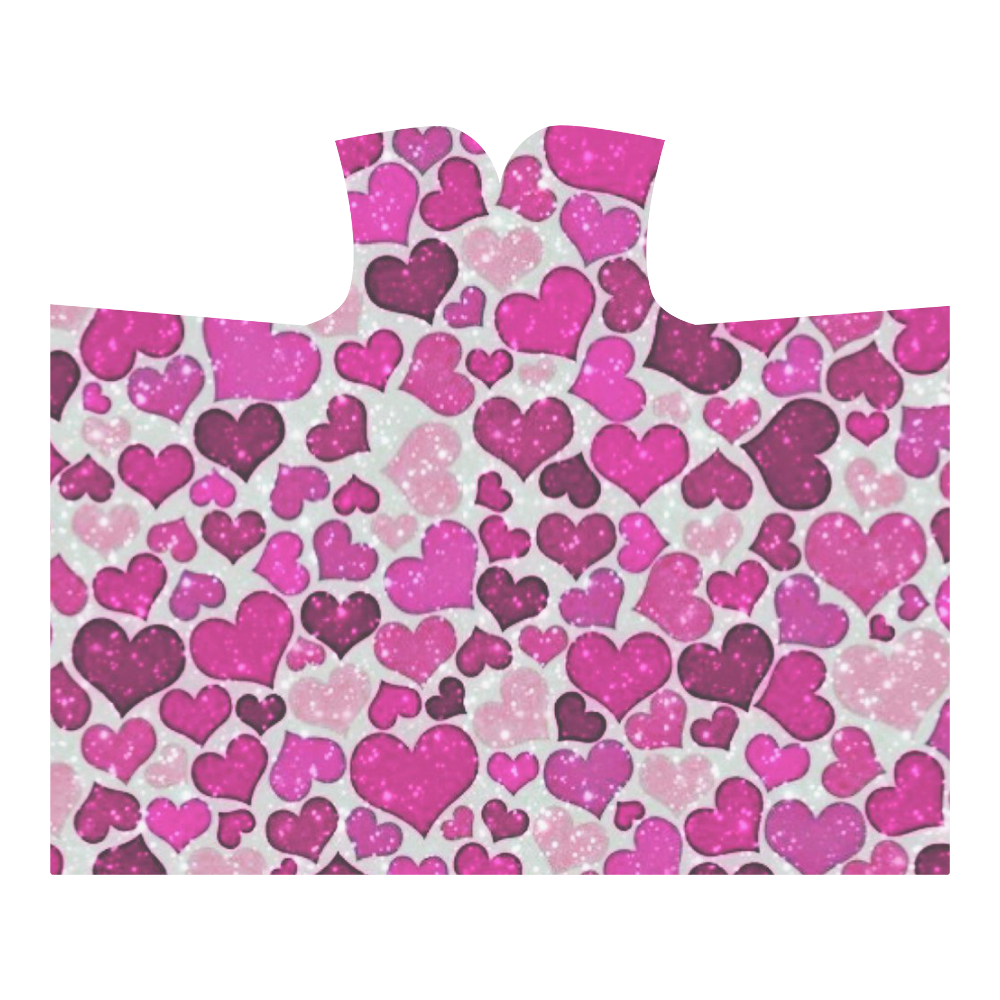 sparkling hearts pink by JamColors Hooded Blanket 60''x50''