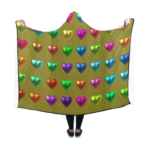 shiny hearts 6 Hooded Blanket 60''x50''