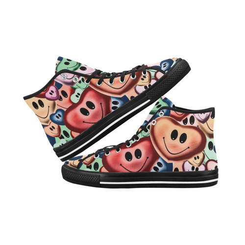 Funny smiling hearts B by JamColors Vancouver H Women's Canvas Shoes (1013-1)