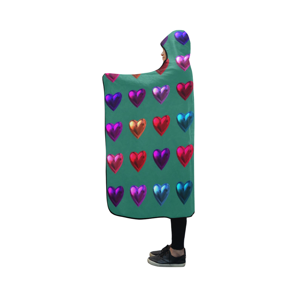 shiny hearts 5 Hooded Blanket 50''x40''