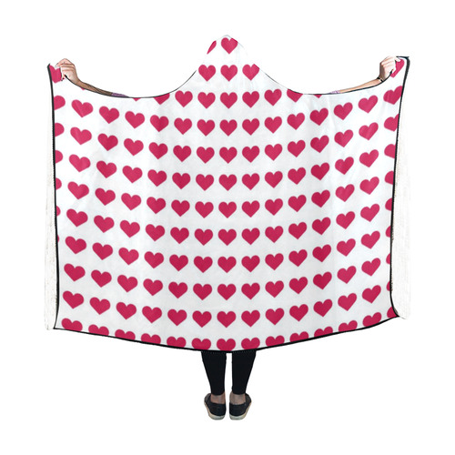 sweet allover hearts A Hooded Blanket 60''x50''
