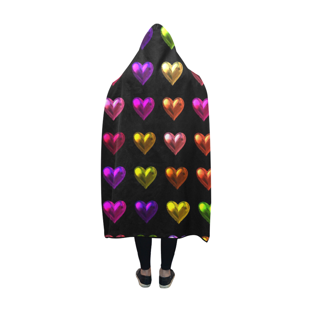 shiny hearts 1 Hooded Blanket 60''x50''