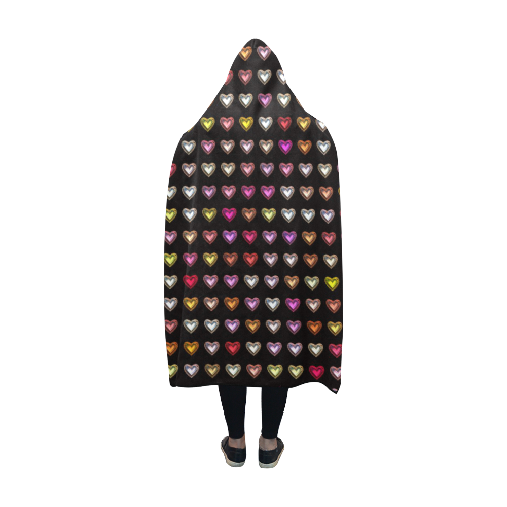 shiny hearts 8 Hooded Blanket 60''x50''