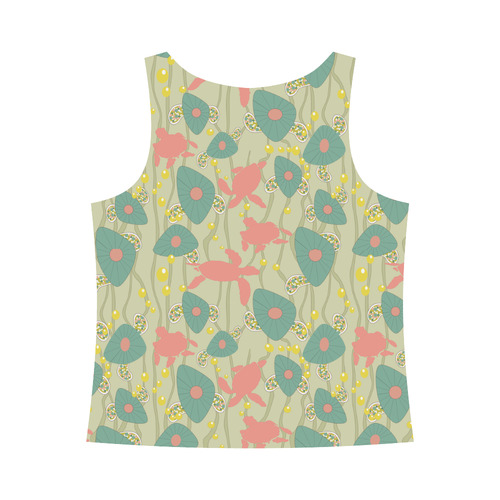 Retro Swimming Turtles All Over Print Tank Top for Women (Model T43)