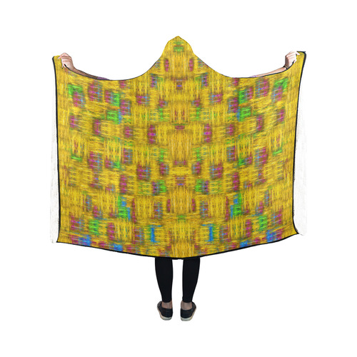 Rainbow stars in the golden skyscape Hooded Blanket 50''x40''