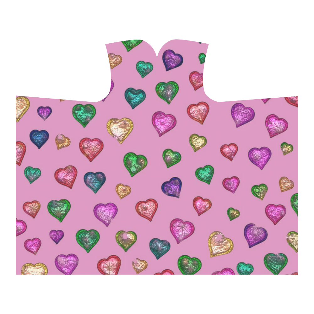 Shimmering hearts Hooded Blanket 60''x50''